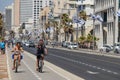 Israel. Tel Aviv. 18 APRIL 2015. Beach line for tourists. Recreation and entertainment.