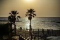 Israel. Tel Aviv. 18 APRIL 2015. Beach line for tourists. Recreation and entertainment.