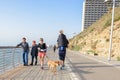 Israel. Tel Aviv. 18 APRIL 2015. Beach line for tourists. Recreation and entertainment.