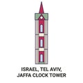 Israel, Tel Aviv, Jaffa Clock Tower travel landmark vector illustration