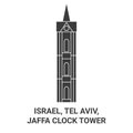 Israel, Tel Aviv, Jaffa Clock Tower travel landmark vector illustration
