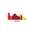 Israel city skyline shape logo icon illustration