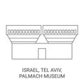 Israel, Tel Aviv, Palmach Museum Travel Landmark Vector Illustration