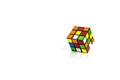 ISRAEL. TEL-AVIV. 16.11.19: Rubik\'s cube on the white background. Rubik\'s Cube invented by a Hungarian architect Erno Rubik in