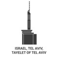 Israel, Tel Aviv, Tayelet Of Tel Aviv travel landmark vector illustration