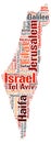 Israel top travel destinations word cloud