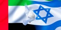 Israel, United Arab Emirates, UAE flag with dove of peace