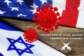 Israel and USA. Image theme: cooperation of states in fight against coronavirus COVID-19 pandemic