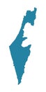 Israel vector map silhouette.