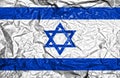 Israel vintage flag on old crumpled paper background