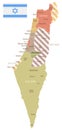 Israel - vintage map and flag - illustration Royalty Free Stock Photo