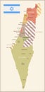 Israel - vintage map and flag - illustration Royalty Free Stock Photo
