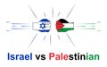 Israel vs Palestinian conflict with fist power