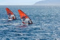 Israel windsurf competition in bay of Eilat. Israel Royalty Free Stock Photo