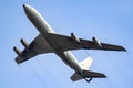 Israeli Air Force Boeing KC707 Re'em tanker aircraft in flight over Norvenich Air Base. Germany - August 17, 2020