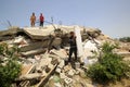Israeli airstrikes on the southern Gaza Strip Royalty Free Stock Photo