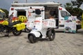 Israeli ambulance cars, called Magen David Adom displayed in Tel-Aviv. Israel