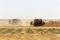 Israeli bulldozers near the border Gaza Strip Royalty Free Stock Photo