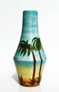 Israeli ceramic vase Retro style realistic image.