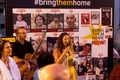 Israeli civillians gathered in solidarity for ceasefire between Israel and Gaza, holding banners for the missing and kidnapped