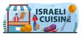 Israeli cuisine typographic header. Traditional falafel of Jewish cuisine