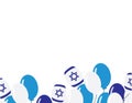 Israeli flag balloons on white background - Israel independence day background Royalty Free Stock Photo