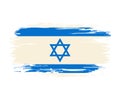 Israeli flag brush grunge background. Vector illustration. Royalty Free Stock Photo