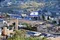 an Israeli flag in the old city of Jerusalem Royalty Free Stock Photo
