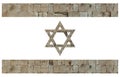 Israeli flag with stones of the Wailing wall