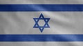 Israeli flag waving in the wind. Close up of Israel banner blowing soft silk Royalty Free Stock Photo