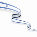 Israeli flag wavy abstract background. Vector illustration.