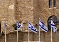 Israeli flags, Jerusalem, Israel Royalty Free Stock Photo