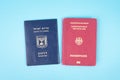 Israeli and german passport, travel documents, id card Royalty Free Stock Photo
