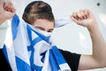 Israeli Jewish Settler Youth with Flag