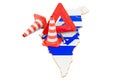 Israeli map with traffic cones and warning triangle, 3D rendering Royalty Free Stock Photo