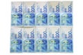 Israeli money notes isolated on a white background