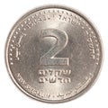 2 Israeli New Sheqel coin Royalty Free Stock Photo