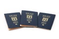 Israeli passports Darkons isolated on white background. Royalty Free Stock Photo