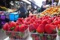 Israeli people buy fresh produce in Carmel Market in Tel Aviv Israe