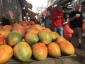 Israeli people buy fresh produce in Carmel Market in Tel Aviv Israel