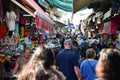 Israeli people shopping the Carmel Market in Tel Aviv Israel