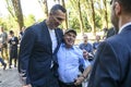 Israeli politician Natan Sharansky and ukrainian boxer Volodymyr Klitschko at Synagogue Place for Reflection in Babyn