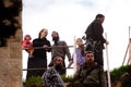 Israeli settlers and soldiers in Hebron Royalty Free Stock Photo