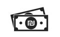 Israeli sheqel bill icon. vector cash and money symbol