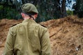 Israeli soldier on a hill during a military exercise in army IDF - Israel Defense Forces