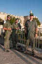 Israeli soldiers in front of King David's citadel, Israel
