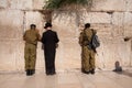 Israeli Soldiers at Jerusalem's Western Wall Royalty Free Stock Photo