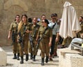 Israeli soldiers at the Old City of Jerusalem. Royalty Free Stock Photo