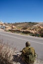 Israeli soldiers patrol in palestinian village