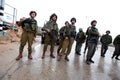 Israeli Soldiers and West Bank Settlement Royalty Free Stock Photo